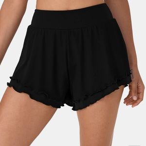 Halara High waisted ruffle shorts 2 layer built in spandex